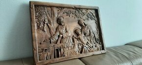 Drevený obraz Svätá rodina-š-62cm,v-47cm,hr.4cm