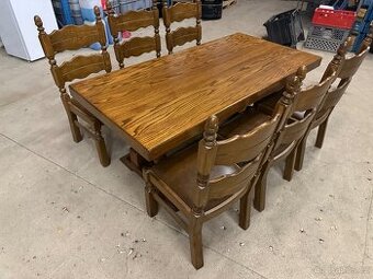 Rustikalni jidelni stul masiv+ zidle