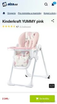 Jídelní židlička Yummy pink