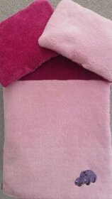 3-dílný teplý set do kočárku 100x100 cm růžová