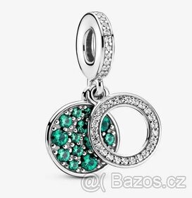 Stříbrný přívěsek zelená destička  originál Pandora