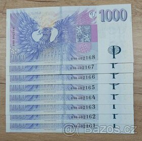 1000 Kč bankovky s přítiskem