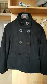 Černý krátký flaušový kabátek na jaro, vel. S