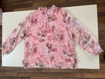 Růžičková romantická halenka, vel 2XL, ale menší cca M-L, mě