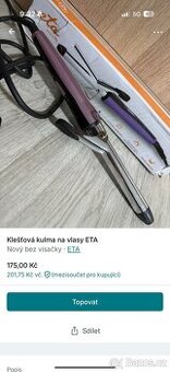 Klešťová kulma na vlasy ETA