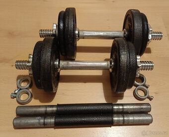 Jednoruční nakládací činky 2 x 9 kg