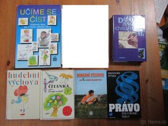 Staré učebnice - atlasy, matematika, čtení aj.