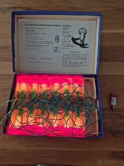 Staré Vánoční osvětlení muchomurky.