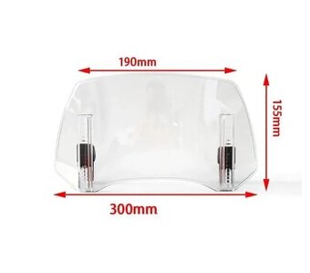 Deflektor na hlavní plexi moto 300 x 155 mm