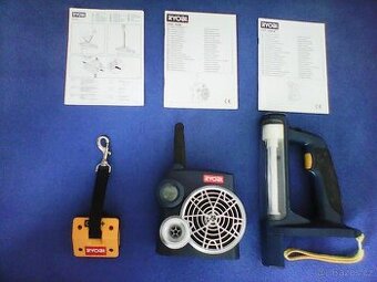 Modrá edice Ryobi závěsný systém, rádio a světlo včetně návo