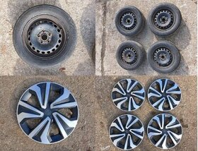 Plechové disky 15" s letními pneu a poklicemi