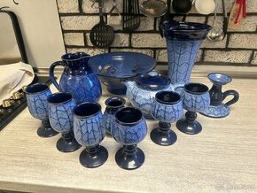 Modrá keramika sada
