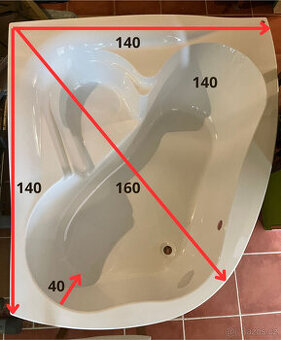 Rohova vana Paria Lux bila + zdarma vodovodni baterie