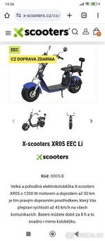 Elektrická koloběžka XR05 barva černá
