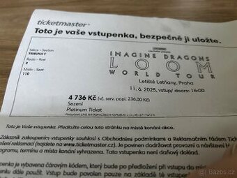 Imagine dragons 11.6. - 2 kusy sezení
