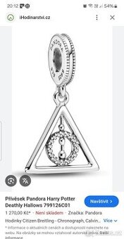 Pandora Harry Potter trojúhelník , poštovné zdarma