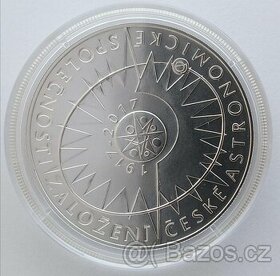Stříbrná mince 200 Kč Založení ČAS 100 let. Proof