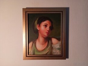 Olejomalba na plátně - zdobený rám 310x260mm - 02 -
