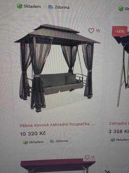 Kovová zahradní houpačka