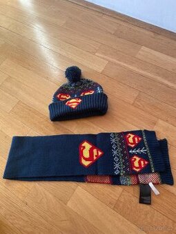 Čepice a šála superman vel. 6-8 let