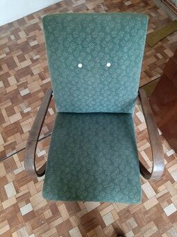 2x Retro křesla - Český nábytek Týniště (typ Halabala H-269)