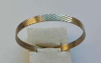 KRÁSNÝ STŘÍBRNÝ STAROŽITNÝ NÁRAMEK - PEVNÝ KRUH