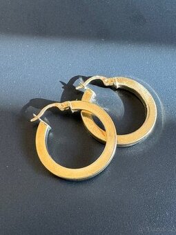 zlaté náušnice kruhy - 14 karátů, nové