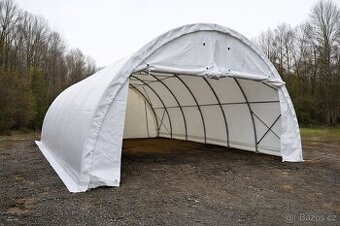 Plachtová hala 6,1 × 12,2 × 3,66 m – 610 g PVC – bílá