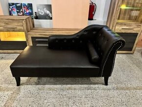 Luxusní CHESTERFIELD Lenoška hnědočerná Jako Nová
