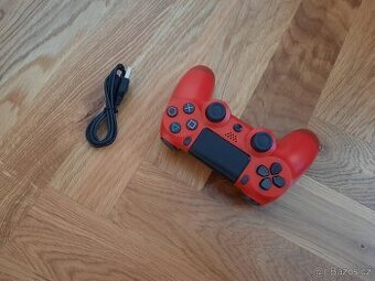 Červený PS4 ovladač - bez datového kabelu