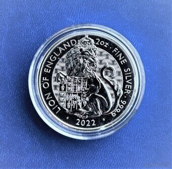 Stříbrná investiční 2oz mince Lion of England 2022