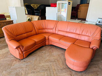 495 Kožená rohová sedací souprava sedačka HUMMEL