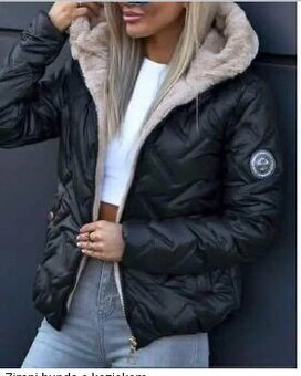 Zimní bunda s kožíškem, vel. S