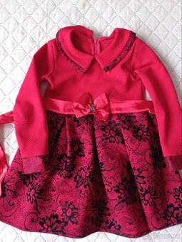 Slušivé, nejen "vánoční" šaty, vel.110