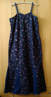 Šaty z vyšívané džínoviny na ramínka - originál