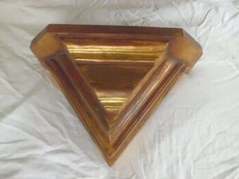 Starožitná Závěsná Dřevěná Zlacená Konzole - Podstavec Socha