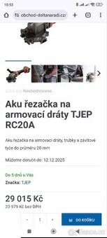 Aku řezačka na armovací dráty TJEP RC20A