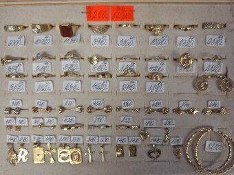 zlaté šperky, 2100 Kč/g,585/000 14ka