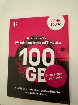 T-mobile SIM 100gb limitovaná edice nová
