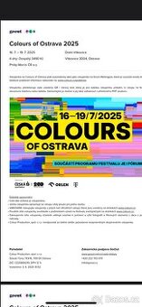 Colours Of Ostrava 2024 vstupenky