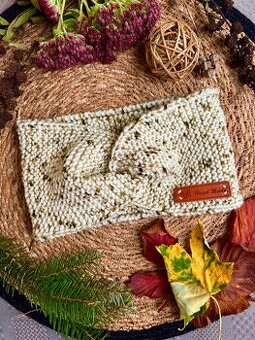 Dámská/dívčí pletená čelenka ,, béžová" NOVÁ