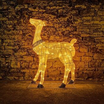 Vánoční dekorace LED svítící laň 150 cm