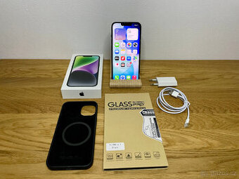 Apple iPhone 14 128GB Midnight - velmi pěkný, baterie 89%