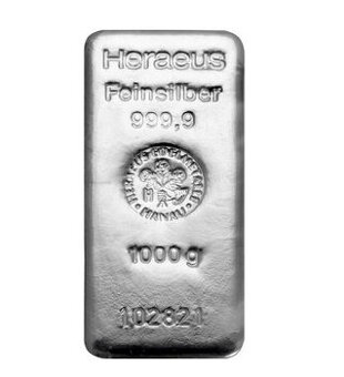 1000g Argor Heraeus / Heraeus Investiční stříbrný slitek