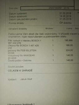 Filtry na Opel Vectra