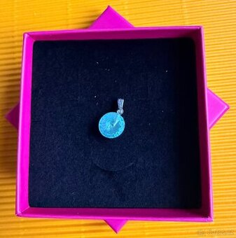 Modrý zářivý přívěsek Swarovski komp.