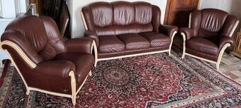 Luxusní italská kožená sedací souprava 3+1+1, 4334