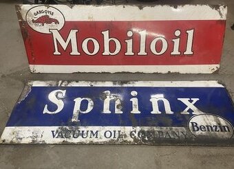 Motoristické cedule, plechovky od olejů KOUPÍM