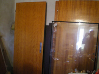 2x dveře 60P s přírodní dýhou - do ocelových zárubní.