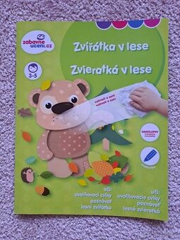 Zvířátka v lese- mazací pracovní sešit se samolepkami - 1